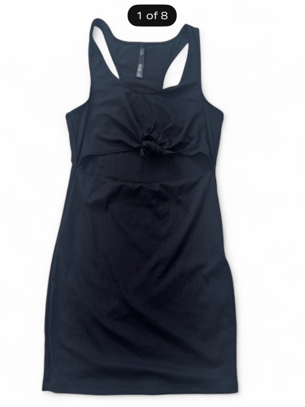 Victoria Sport Ribbed Cutout Exercise Dress Womens L Black Gym Tennis Street Y2K